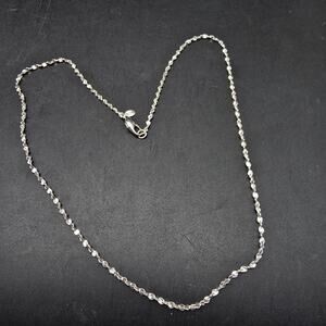 Lind Silver Plated Twisted Chain Necklace 18 Inch